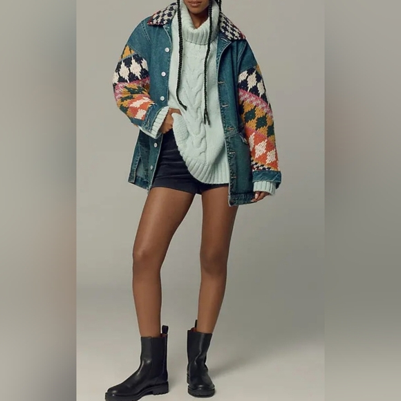 Anthropologie Pilcro Denim Sweater. Oversized Jacket - Picture 2 of 8